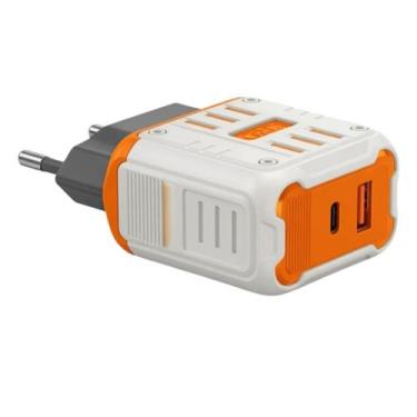 Imagem de Carregador Ultra Turbo Dual USB com Cabo Tipo C Incluso - MDM
