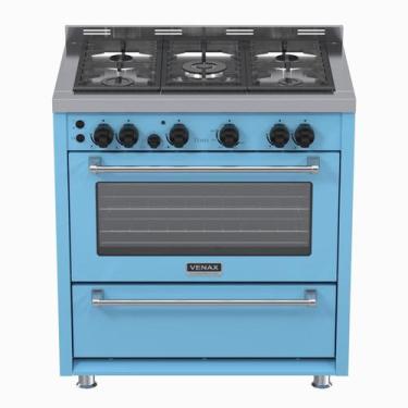 Imagem de Fogao a Gas 5 Bocas Venax Temis Azul, Azul, 110V