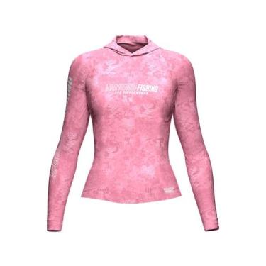Imagem de Camiseta de Pesca Mar Negro X Protection Sublimada Com Capuz Feminina 