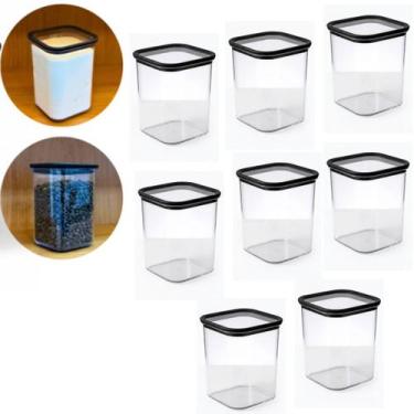 Imagem de Kit 8 Pote Hermético Organizador Mantimentos 1 L Acrílico - 123 Organi