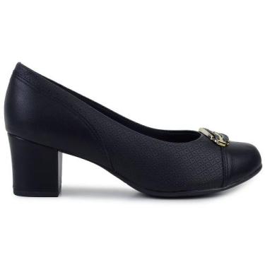 Imagem de Scarpin Feminino Piccadilly Salto Bloco Preto -110183, 36, Preto