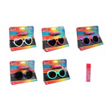 Imagem de Pack Óculos de Sol Moda Infantil Com Protetor Labial Para Meninas Make