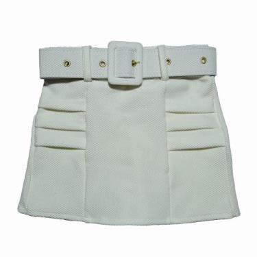 Imagem de Short Saia Infantil Menina Cinto Primavera Verão - 2L Kids, Off, White