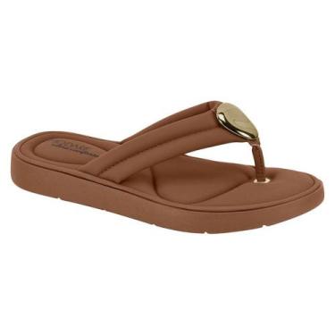 Imagem de Chinelo Feminino Rasteiro com Detalhe Dourado Modare 7208.110, Avela, 