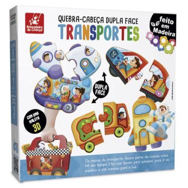 Imagem de Quebra cabeça dupla face transporte jogo educativo - BRINCADEIRA DE CR