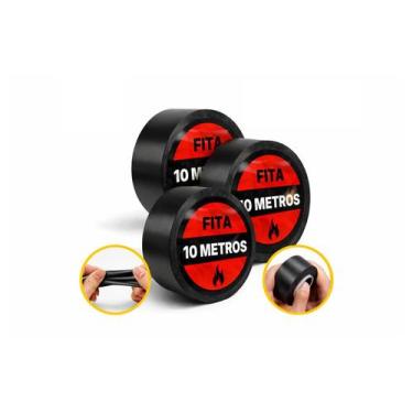Imagem de Kit 3 Rolo Fita Isolante Forte 10 Metros Pvc 10mm X 0,17mm - ALFACELL