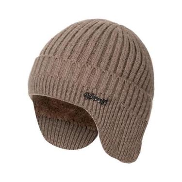 Imagem de Gorro De Inverno Unissex Quente De Tricô Com Protetor De Orelha Estilo