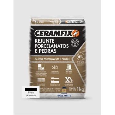 Imagem de Rejunte porcelanato e pedra preto absoluto (novo) 1kg - ceramfix
