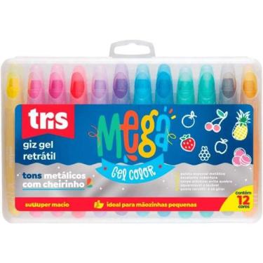 Imagem de Giz Em Gel Retrátil Gel Color Cores Metálicas Com 12 Cores Tris