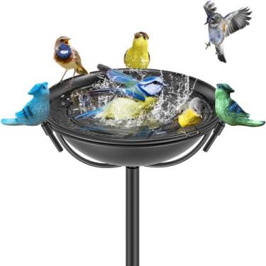 Imagem de Banho para Pássaros MeyRolizn 140 cm em Metal para Área Externa com Pá