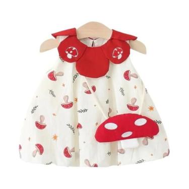 Imagem de Vestido Vermelho Sem Mangas Para Meninas, Fantasia De Criança, Colarin