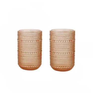 Imagem de Jogo 2 Copos De Vidro Palla Collection 450ml - Wellmix, Ambar