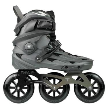 Imagem de Patins Inline Traxart Volt 3 Freestyle 3 Rodas Hardboot Cinza ABEC9 Cr