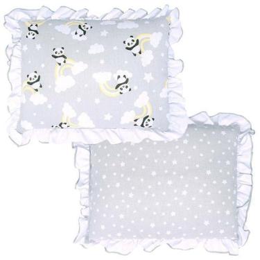 Imagem de Travesseiro Infantil para Bebê Com Babado Decorado 28 x 35cm Incomfral