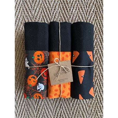 Imagem de Pano de Prato Sacaria Premium Halloween BLACK kit c/ 3 unidades.