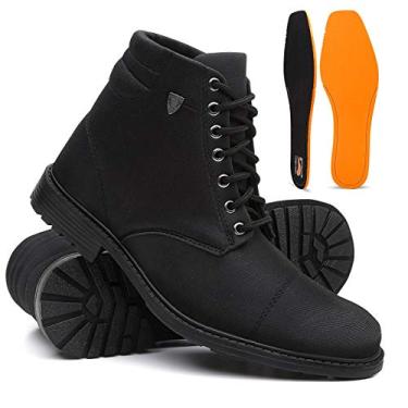 Imagem de Bota Coturno Masculino Casual Conforto Cano Médio - Preto/42