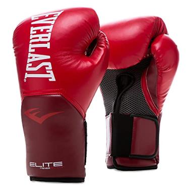 Imagem de Everlast Elite Pro Style Luvas de boxe de couro para treinamento, tamanho 227 g, pretas