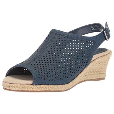 Imagem de Easy Street Sandália feminina Stacy Wedge, Linho jeans, 9.5 Narrow