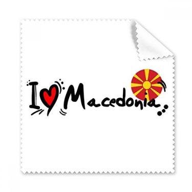 Imagem de I Love Macedônia Bandeira de Palavras Amor Ilustração Coração Pano de Limpeza Limpeza Limpeza de Tela de Celular 5 peças