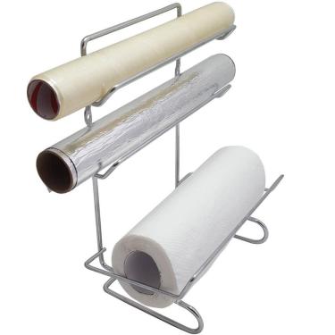 Imagem de Suporte para Cozinha Porta Papel Toalha Filme Alumínio