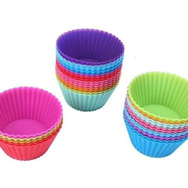 Imagem de Forminha Para Mini Cupcake Muffin Silicone Kit Com 12