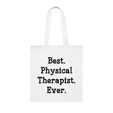 Imagem de Bolsa tote fisioterapeuta, a melhor bolsa fisioterapeuta, presente de fisioterapeuta, bolsa de ombro fisioterapeuta, bolsas reutilizáveis para fisioterapeuta, ideia de de Natal, Branco