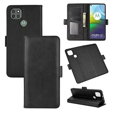 Imagem de HONGYAN Capa de telefone Para Motorola Moto G9 Power Fivela magnética de dois lados e capa de couro horizontal com suporte, slots para cartões e carteira Capa protetora