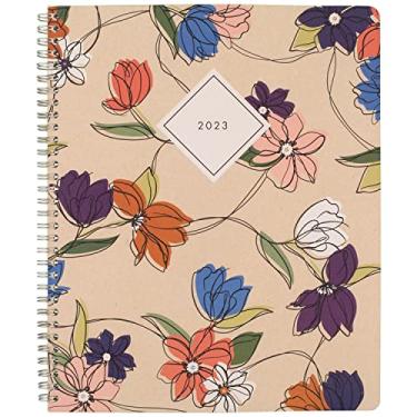 Imagem de Agenda semanal e mensal 2023 da Cambridge, 21,5 cm x 28 cm, grande, verde, floral (GP30-905)