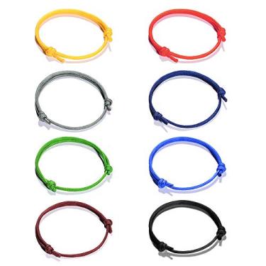 Imagem de VU100 Pulseiras trançadas da amizade, presentes para mulheres, homens, melhores amigos, corda feita à mão, boho, relacionamento, pulseiras presentes de aniversário (8 peças), adjustable, corda