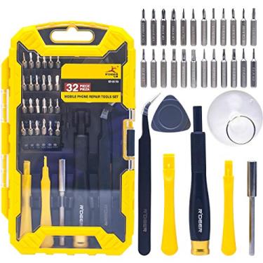 Imagem de Conjunto de chaves de fenda de precisão 32 em 1 R'deer Kit de reparo multifuncional com pinças triângulo de palhetas e barra de extensão para iPhone/iPad/Mac/PC/laptop/relógio/óculos/eletrônicos