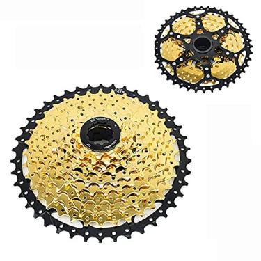 Imagem de Yajun Cassette 10/11 velocidades MTB bicicleta roda livre separada ultraleve liga de alumínio ciclismo equipamento fixo, ouro-10-velocidades-42T