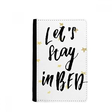 Imagem de Let's Stay In Bed - Porta-passaporte escrito à mão Notecase Burse capa carteira porta-cartão, Multicolor