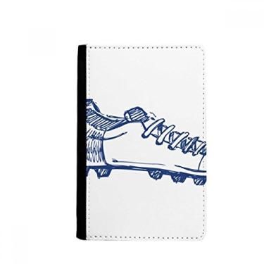 Imagem de Sapatos de futebol de desenho animado padrão azul porta-passaporte Notecase Burse carteira capa porta-cartão, Multicolor