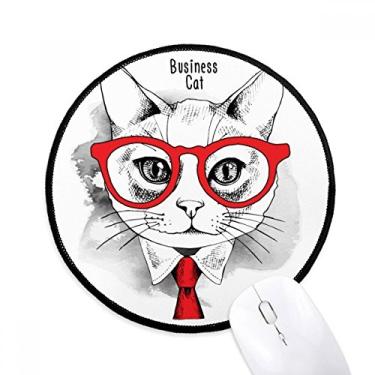 Imagem de DIYthinker Bussiness Cat Head Protect Animal Pet Lover Mouse Pad Desktop Office Round Mat para Computador
