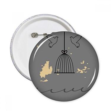 Imagem de Gaiola abstrata plantas arte padrão pinos redondos crachá botão emblema acessório decoração 5 peças