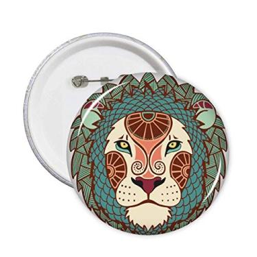 Imagem de Broche de símbolo do zodíaco da constelação de Leão para decoração de 5 peças