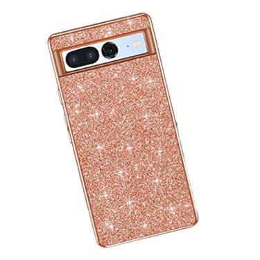 Imagem de YINGDAFENG Capa para Google Pixel 7Pro/7, capa dura brilhante à prova de choque galvanizada com proteção de câmera, rosa, 7 6,3 polegadas