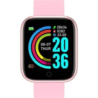 Imagem de Relógio Inteligente Smart Watch D-20 Y68 Bluetooth Rosa Fitpro - Y68r
