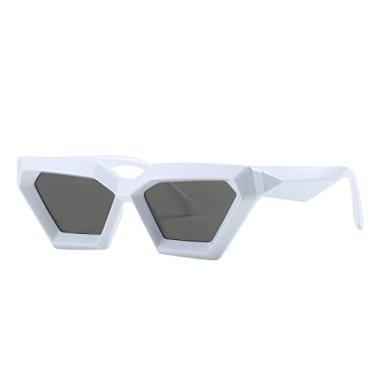 Imagem de Óculos de sol cat eye feminino óculos de sol de armação pequena feminino feminino tons únicos UV400 Lentes De Sol Mujer,C2 branco cinza,tamanho único