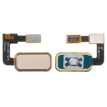 Imagem de Peças de reparo de cabo flexível compatíveis com Lenovo Vibe P1, (botão de menu, dourado, com componentes)