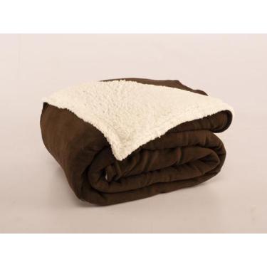 Imagem de Cobertor Solteiro Mantinha Soft Plush Com Sherpa Marrom - Realezza Cas