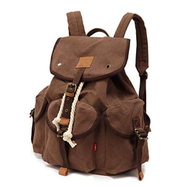 Imagem de Mochila durável da moda, pacote retrô, movimento de lazer ao ar livre, turismo de alta capacidade, mochila masculina e feminina, mochila casual leve ao ar livre, marrom