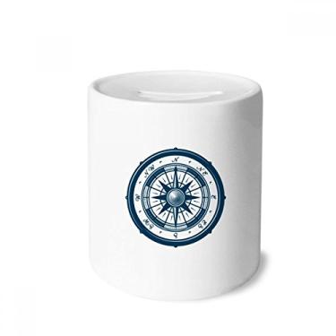 Imagem de DIYthinker Bússola Droits caixa de dinheiro militar do exército do oceano caixa de cerâmica porta-moedas presente de cofrinho