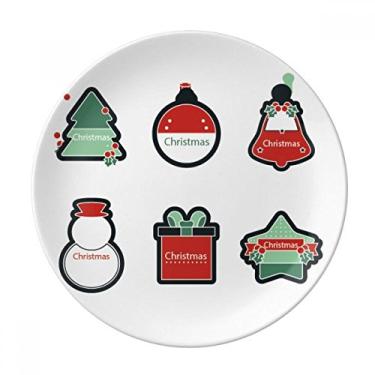 Imagem de Símbolo de Natal Natal Placa de ícone de desenho animado decorativa de porcelana Salver talheres Prato de jantar