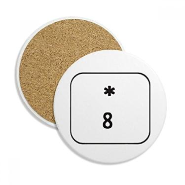 Imagem de Símbolo de teclado 8 porta-copos Caneca de proteção de mesa Pedra absorvente