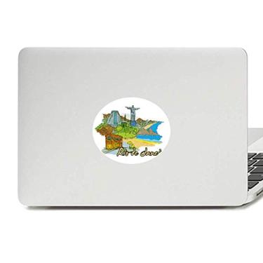Imagem de Adesivo de notebook com emblema de vinil do Brasil Rio de Janeiro pintado à mão