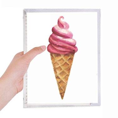 Imagem de Caderno de sorvete vermelho em aquarela com folhas soltas e diário recarregável