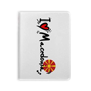 Imagem de Caderno de ilustração de coração I Love Macedonia com a palavra "Love Macedonia", capa de goma