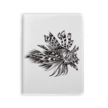 Imagem de Caderno de ilustração de peixe preto Marine Life Diário capa macia