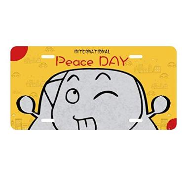 Imagem de DIYthinker Stick Tongue Out Black Happy Pattern Placa de carro Decoração Dia da Paz